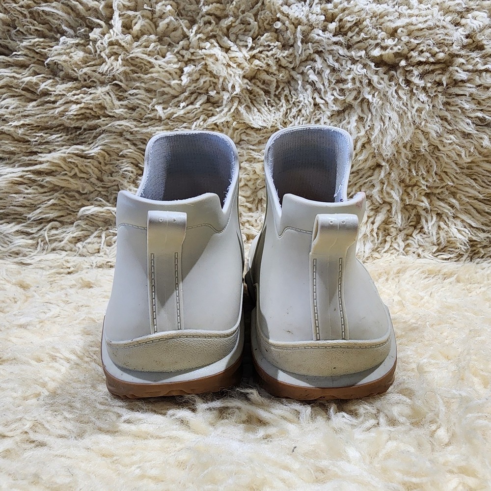 WEIMUTA Ankle Rain Boots Womens 44 US 12 Beige Waterproof Rubber Gum Sole - Picture 4 of 6